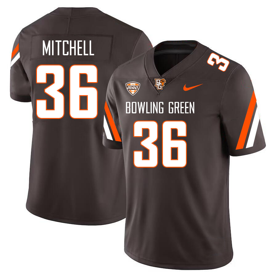 Bowling Green Falcons #36 Jabari Mitchell College Football Jerseys Stitched Sale-Brown